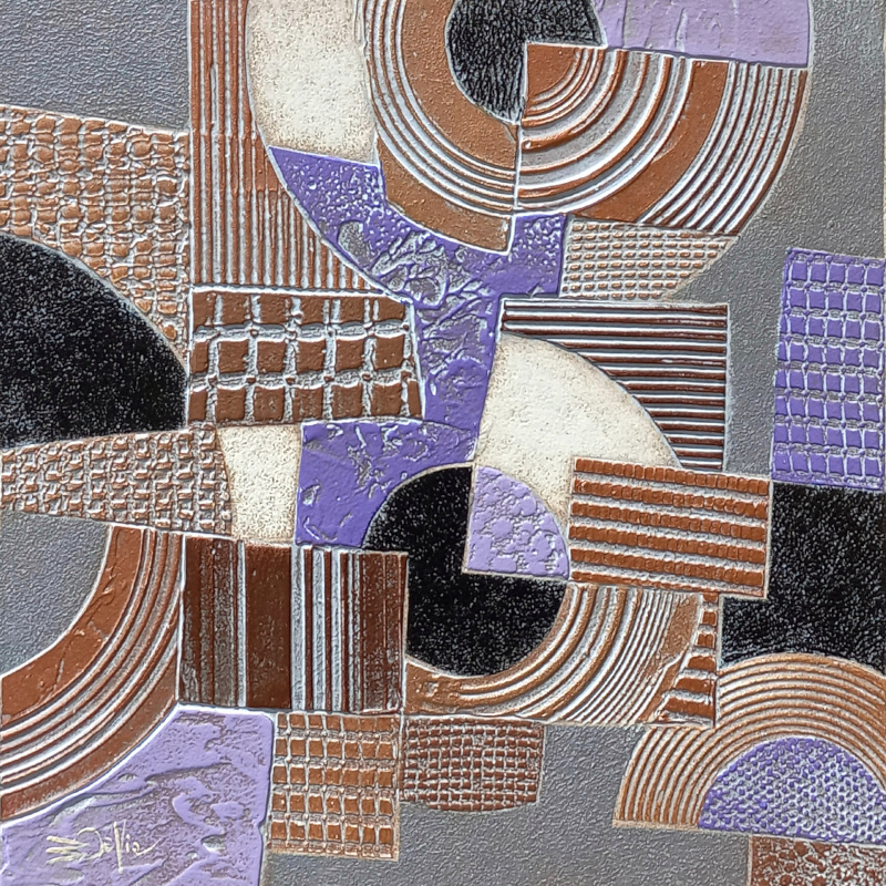  24x24cm. Cuivre et lavand